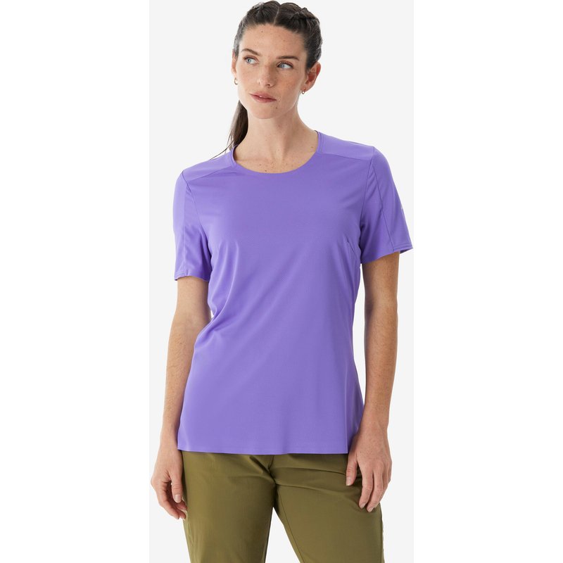 Wandershirt Damen kurzarm - MH500 dunkelviolett
