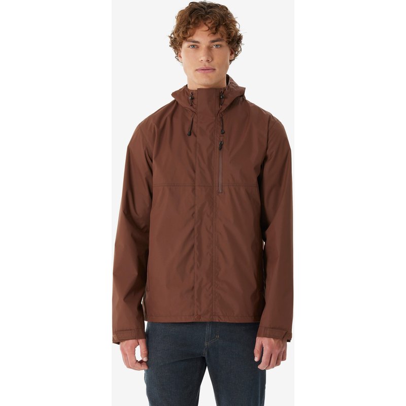 Regenjacke Herren wasserdicht Wandern - NH500 braun