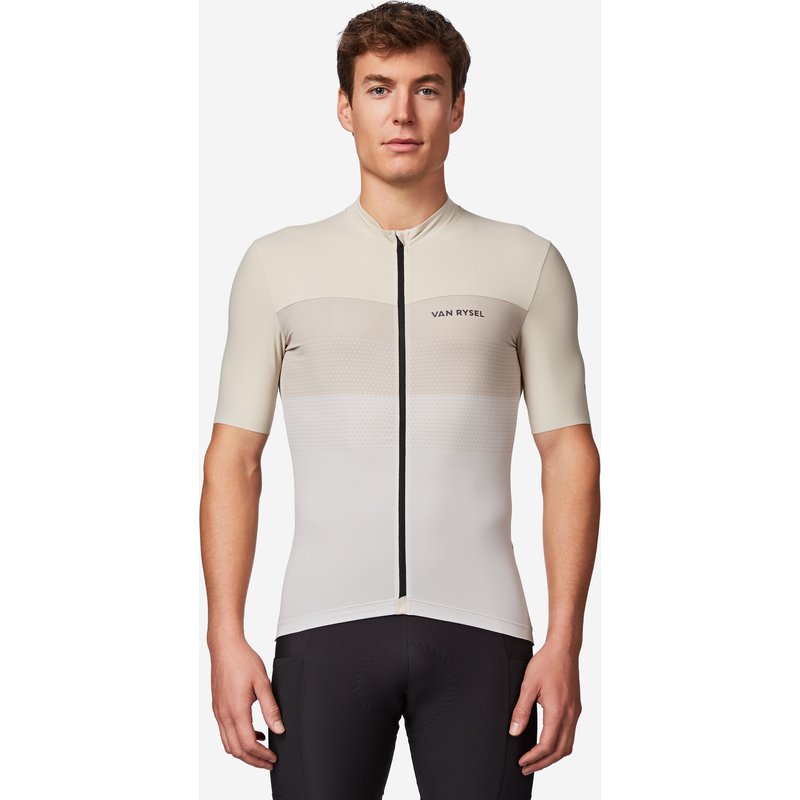 Rennrad Trikot Herren kurzarm slimfit „EDR 2“ beige