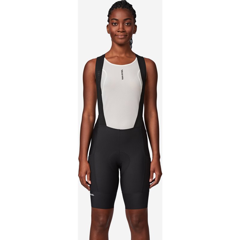 Radhose kurz mit Trägern Rennrad Sommer "Endurance" Damen schwarz