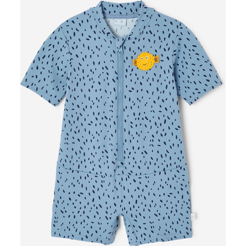 Schwimmanzug Shorty Baby - Punkte blau