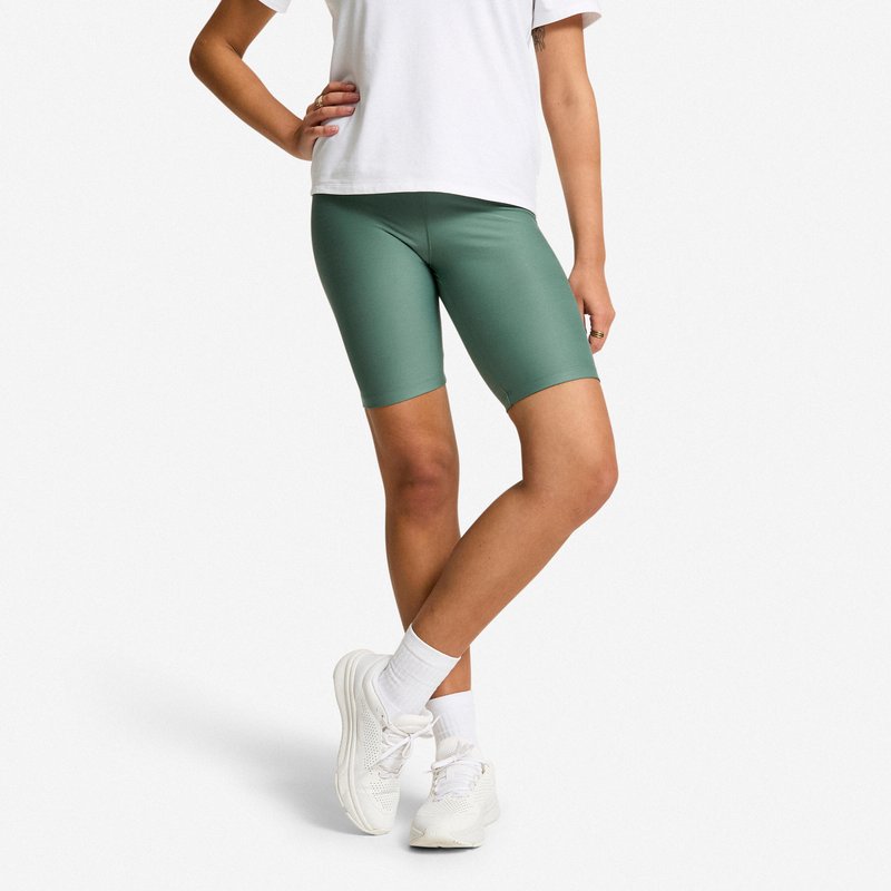 Radlerhose Damen hoher Taillenbund - dunkelgrün