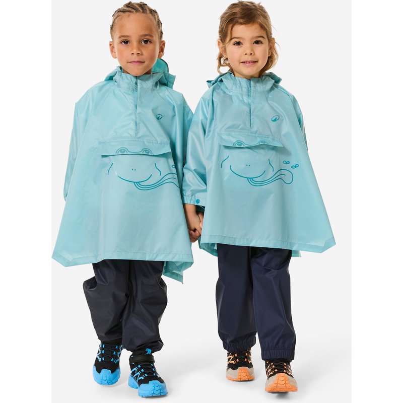 Regencape Kleinkinder wasserdicht Wandern - MH100 Kid blau