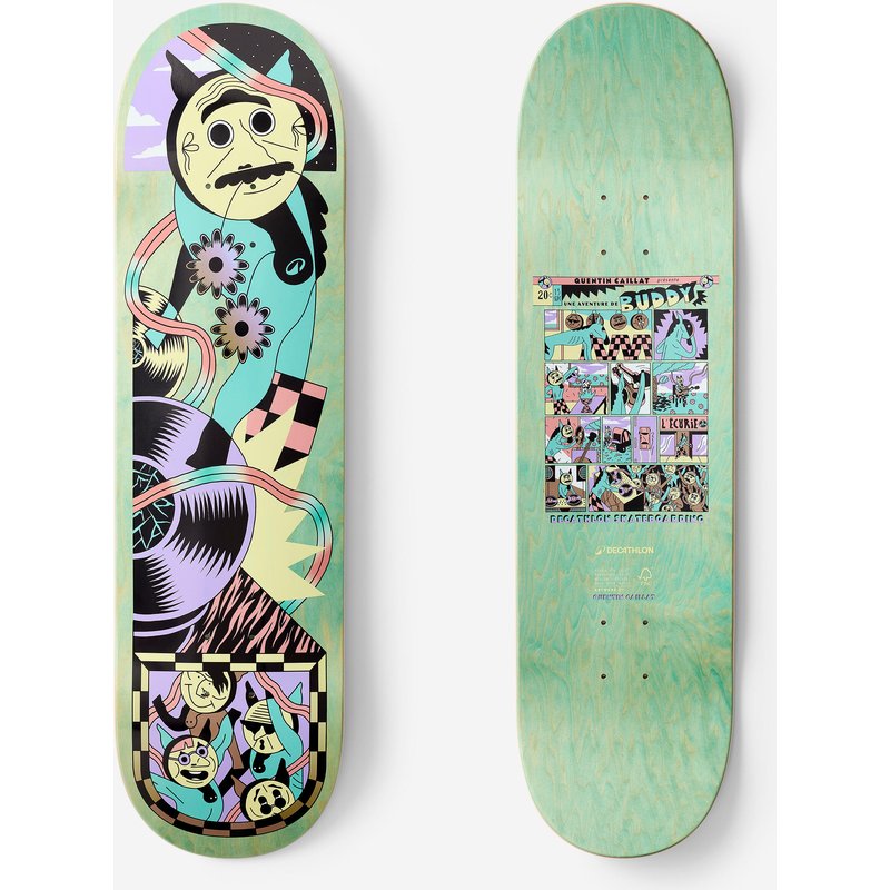 Skateboard-Deck Ahorn 8,5'' - DK500 Popsicle Grafik Quentin Caillat