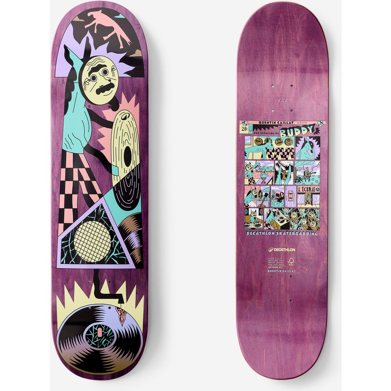 Skateboard-Deck Ahorn 8'' - DK500 Popsicle Grafik Quentin Caillat