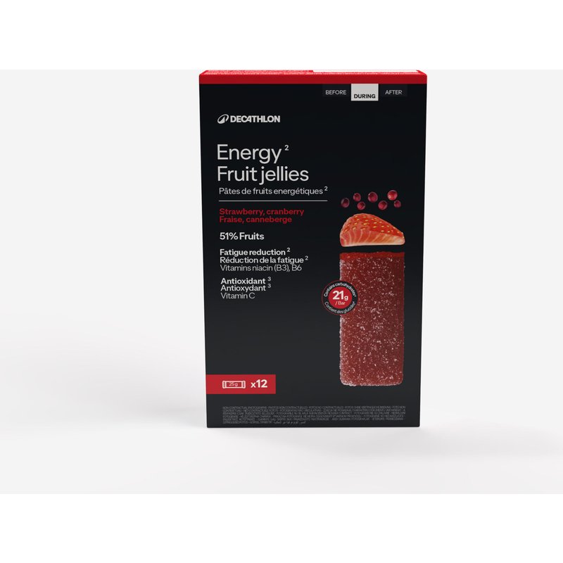 Fruchtgelee Riegel Energy Erdbeere/Cranberry 12 Stück