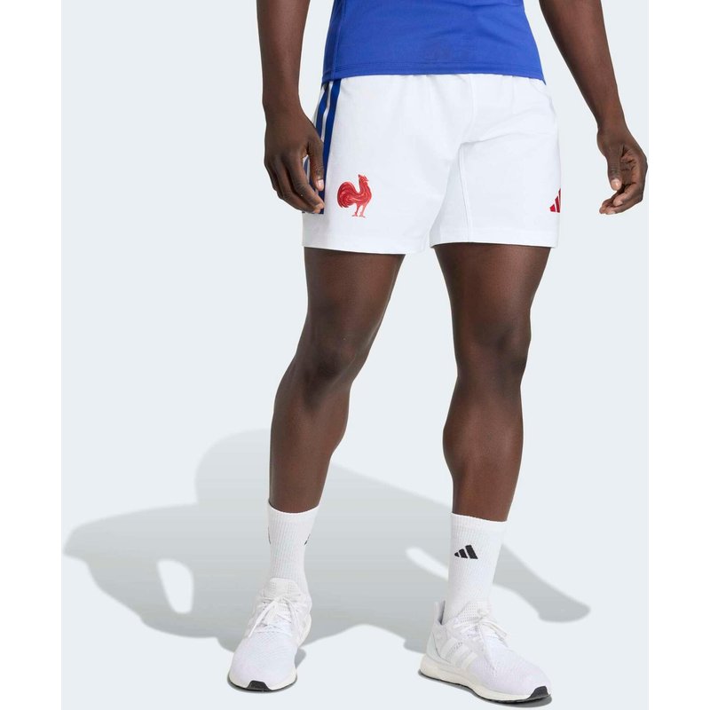 Damen/Herren Rugby Short - ADIDAS Frankreich 2025/2026 weiß