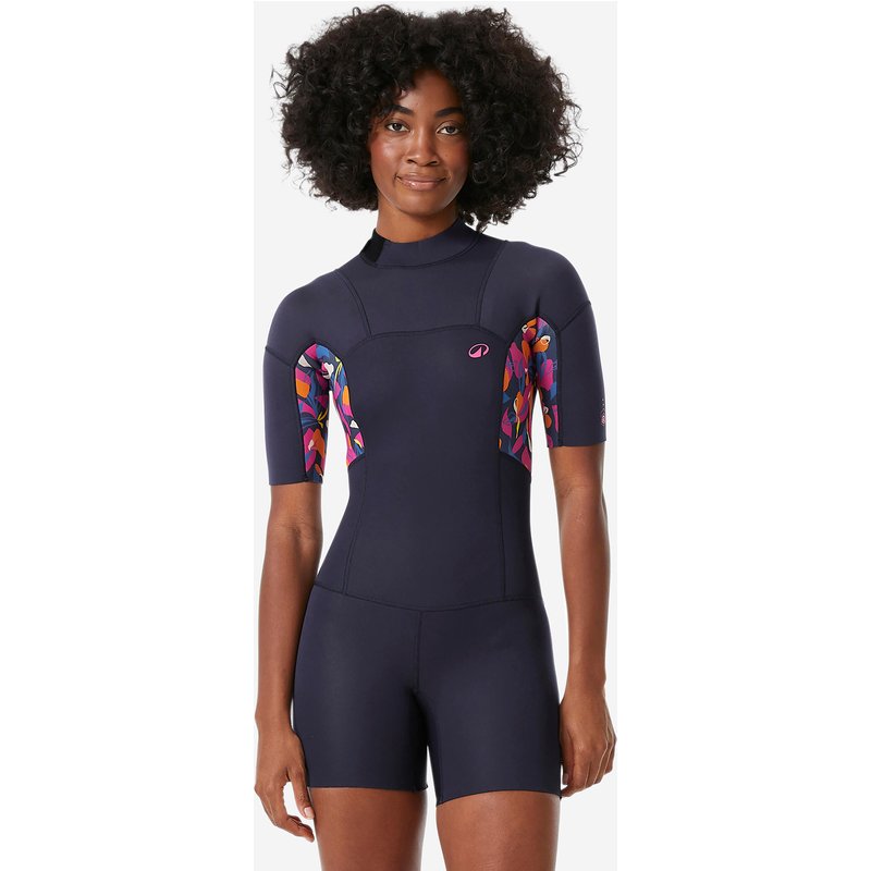 Neopren Shorty Surfen Damen Rückenreißverschluss 500 Petales 1,5 mm