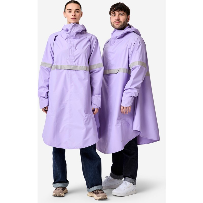 Fahrrad Regenponcho City 540 Sichtbarkeit bei Nacht malve