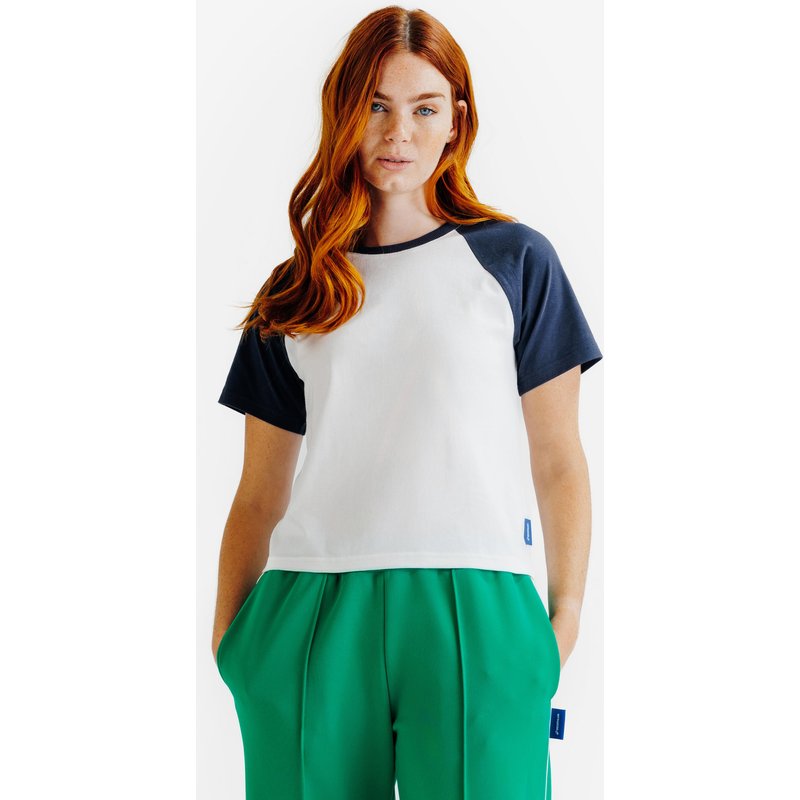 T-Shirt Damen - Heritage weiß/marineblau