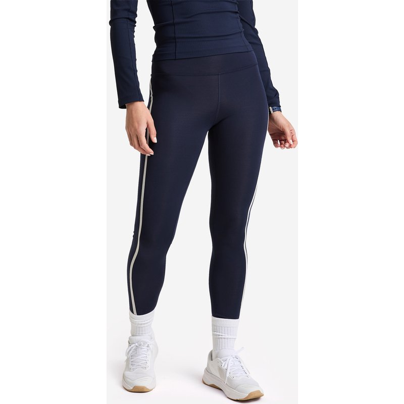 Leggings Damen Streifen hoher Bund - dunkelblau