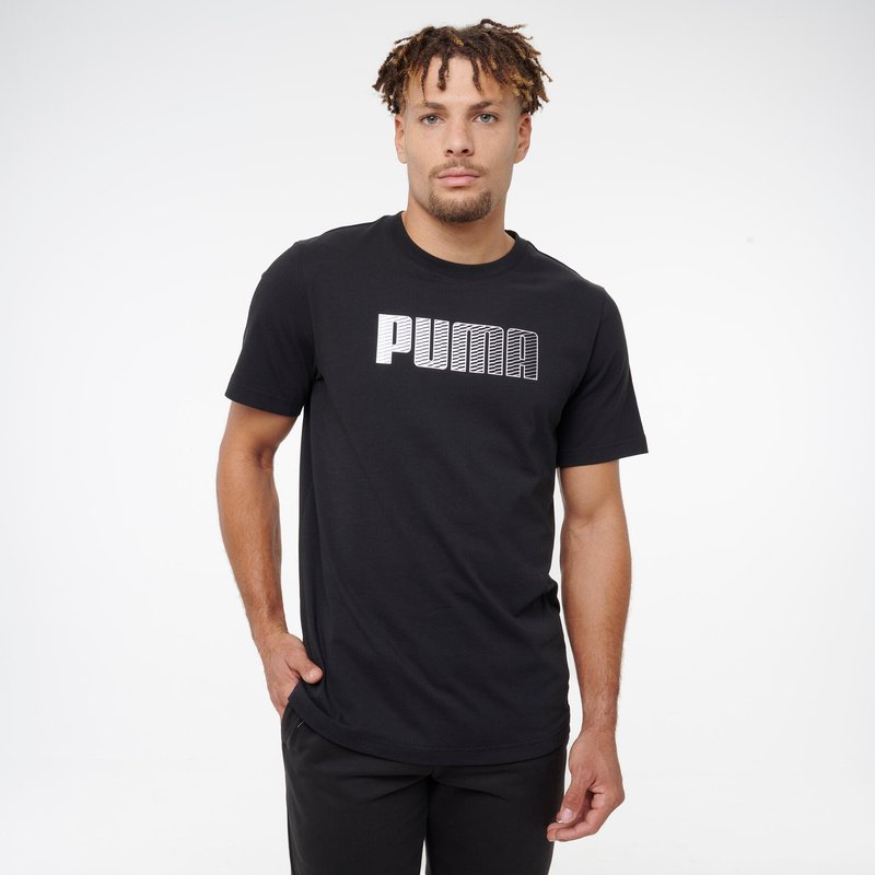 T-Shirt Herren Baumwolle - schwarz