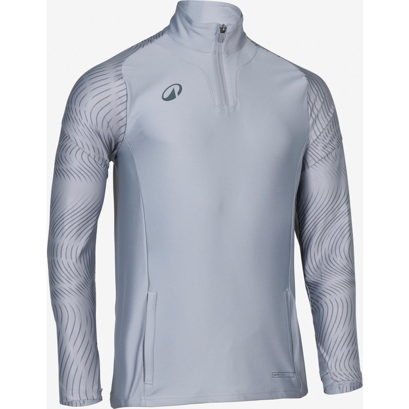 Damen/Herren Fußball Sweatshirt 1/2-Zip - VIRALTO Wavy Club hellgrau