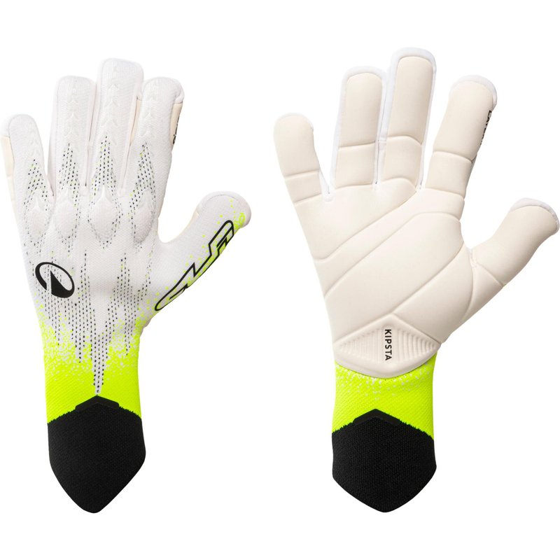 Damen/Herren Fußball Torwarthandschuhe - CLR Pro Strapless weiß/gelb