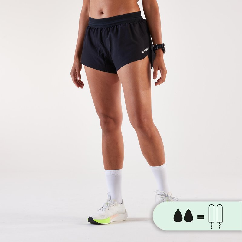 Laufshorts integrierter absorptionsfähiger Perioden-Slip Damen Kiprun × Smoon