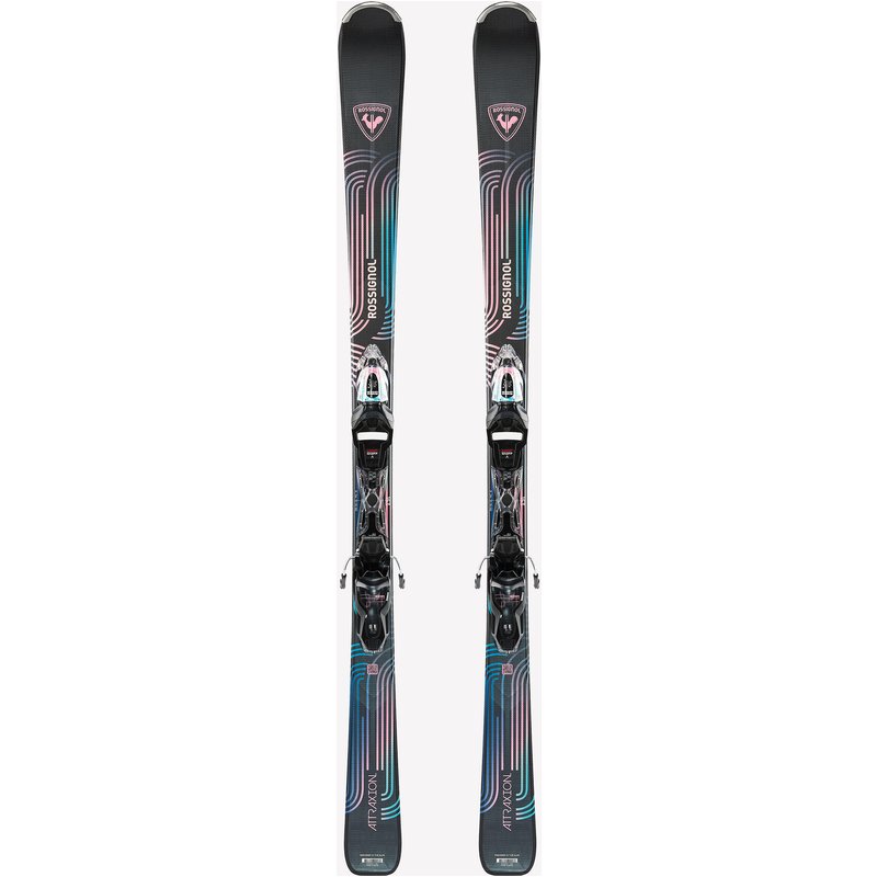 Ski Damen mit Bindung Piste - Attraxion Rossignol schwarz/rosa