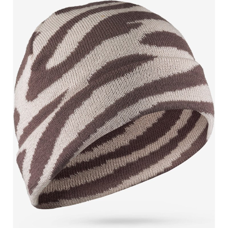 Mütze mit Umschlag Erwachsene - Rider 500 Zebrastreifen braun/rosa