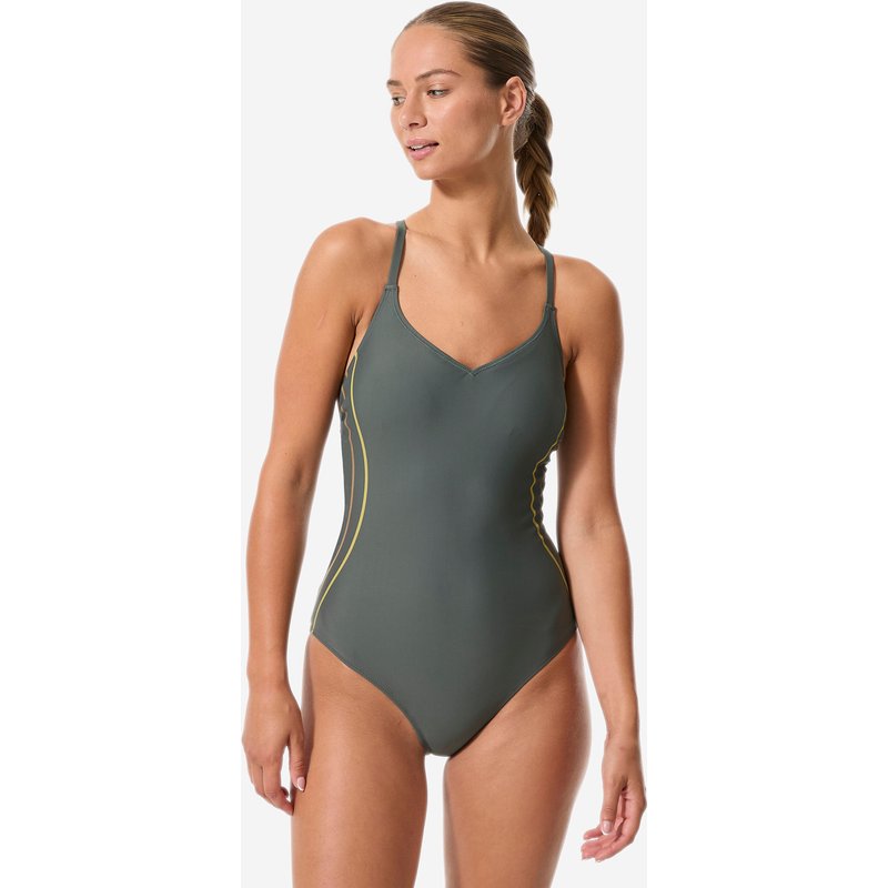 Badeanzug Damen - Lila grün/gold