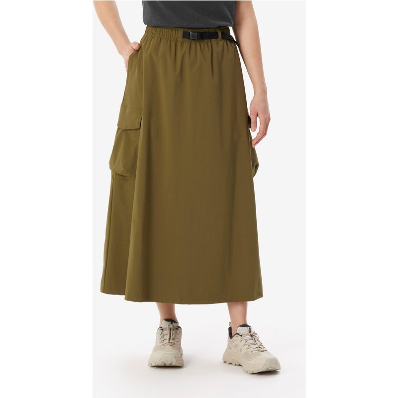 Wanderrock Cargo-Rock Damen lang ausgestellt khaki