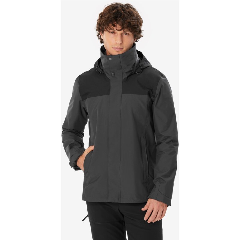 3-in-1-Jacke Herren bis 0 °C warm wasserdicht Wandern - NH100 grau