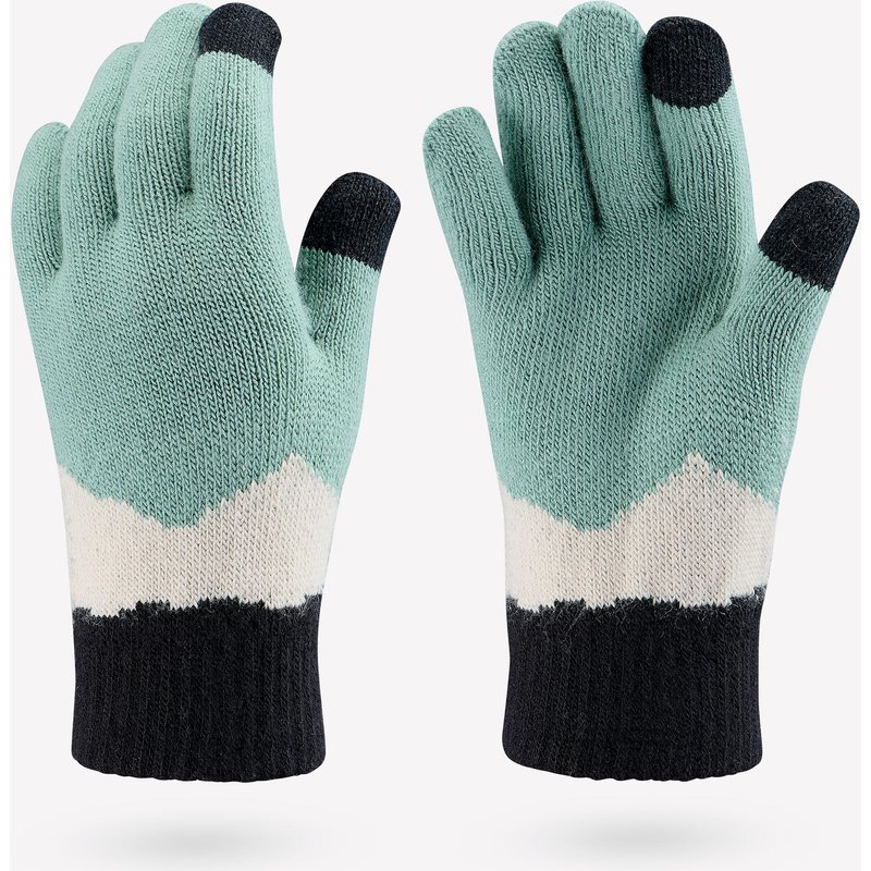 Handschuhe Kinder 4–14 Jahre touchscreenfähig Strick - Hike100 grün
