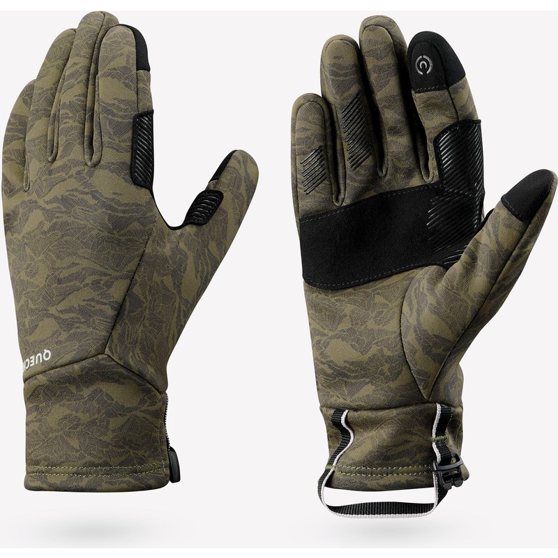 Handschuhe Kinder 6–14 Jahre taktil Stretchmaterial Wandern - Hike500 grün