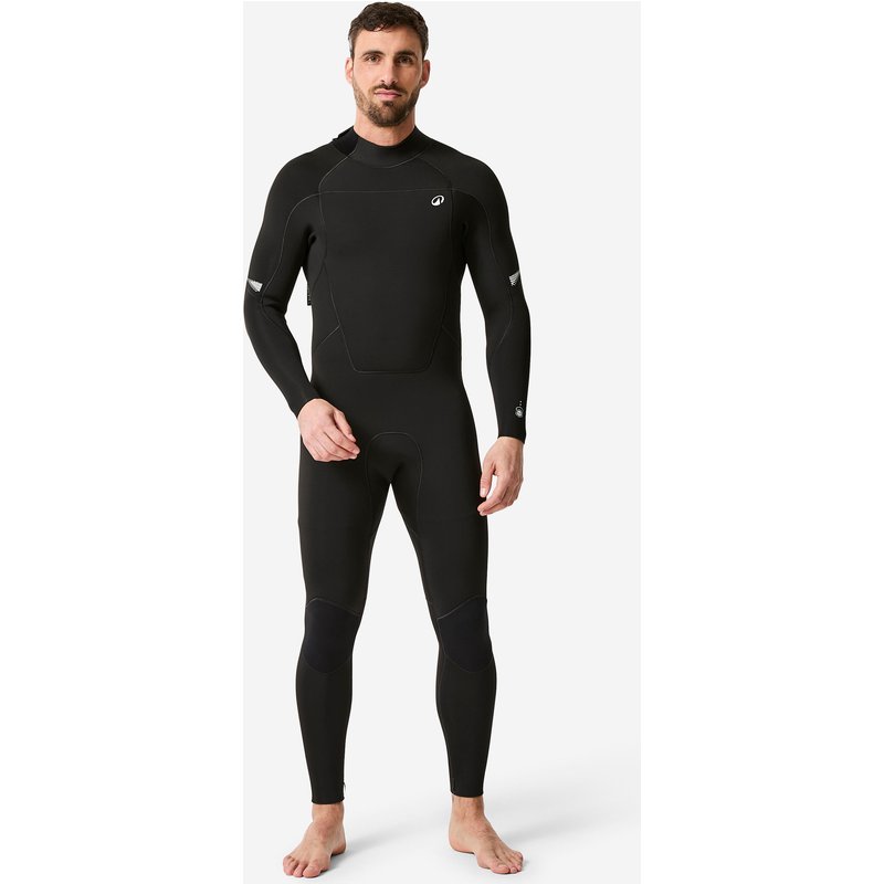 Neoprenanzug Surfen Herren Rückenreißverschluss 500 4/3 mm schwarz