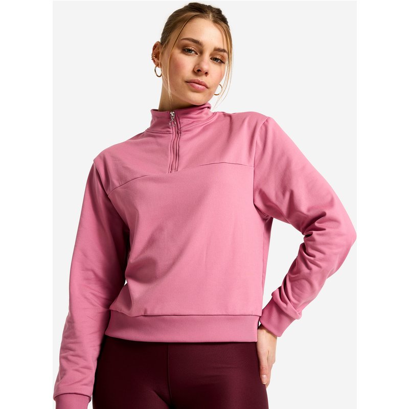 Sweatshirt Damen Reissverschlusskragen - rosa