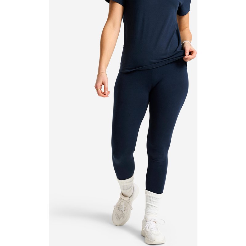 Leggings Damen klassisch Baumwolle - marineblau