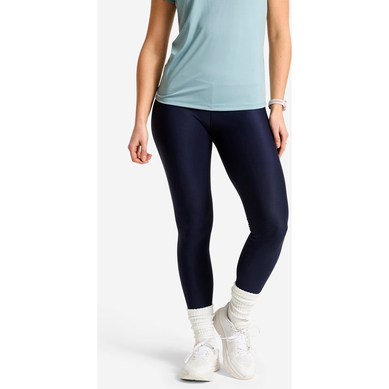 Leggings Damen hoher Taillenbund atmungsaktiv - dunkelblau