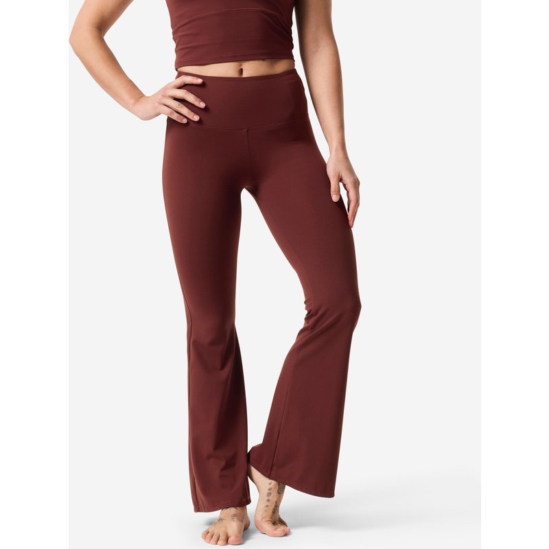 Leggings Schlaghose Yoga Pilates Damen weich – bordeaux