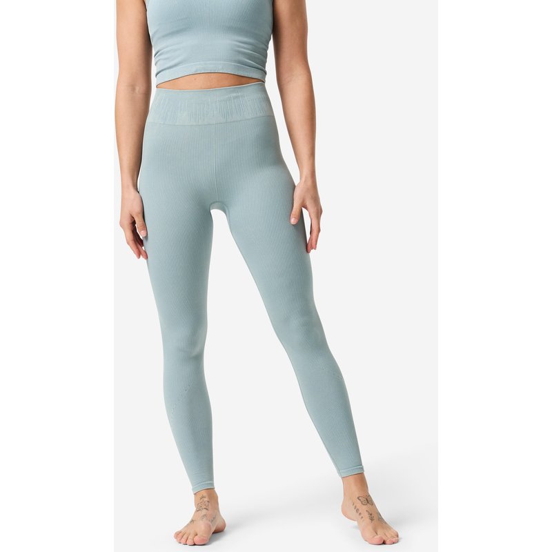 Leggings Yoga Pilates Damen nahtlos und dehnbar – blau