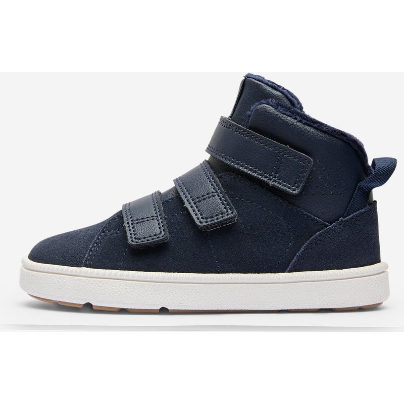 Barfußschuhe Kinder Leder - Stepper Mid blau
