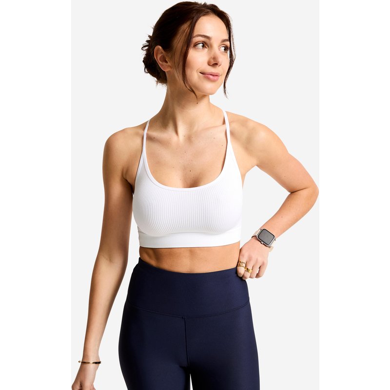 Sport-BH Damen gerippt - weiß