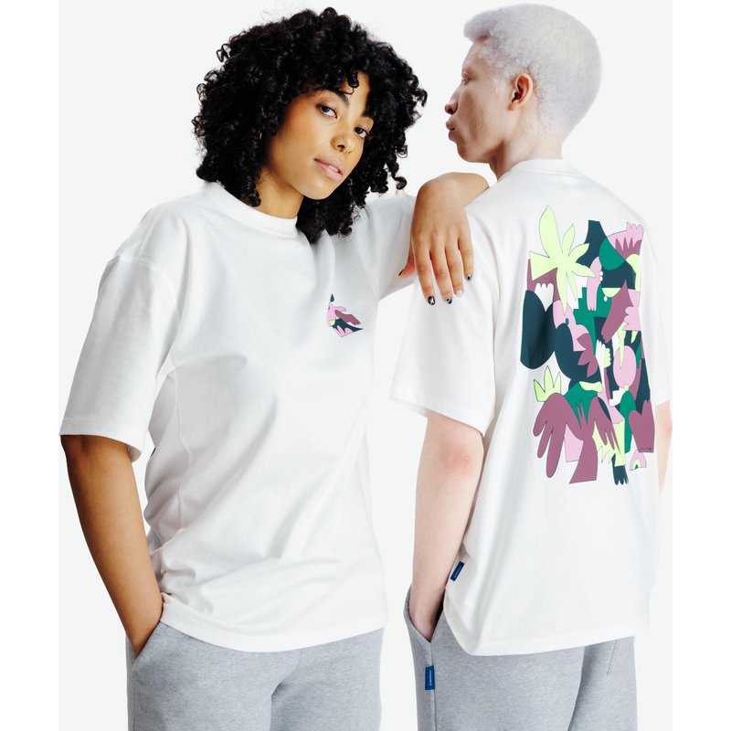 T-Shirt Damen/Herren Grafik - Elementals cremefarben