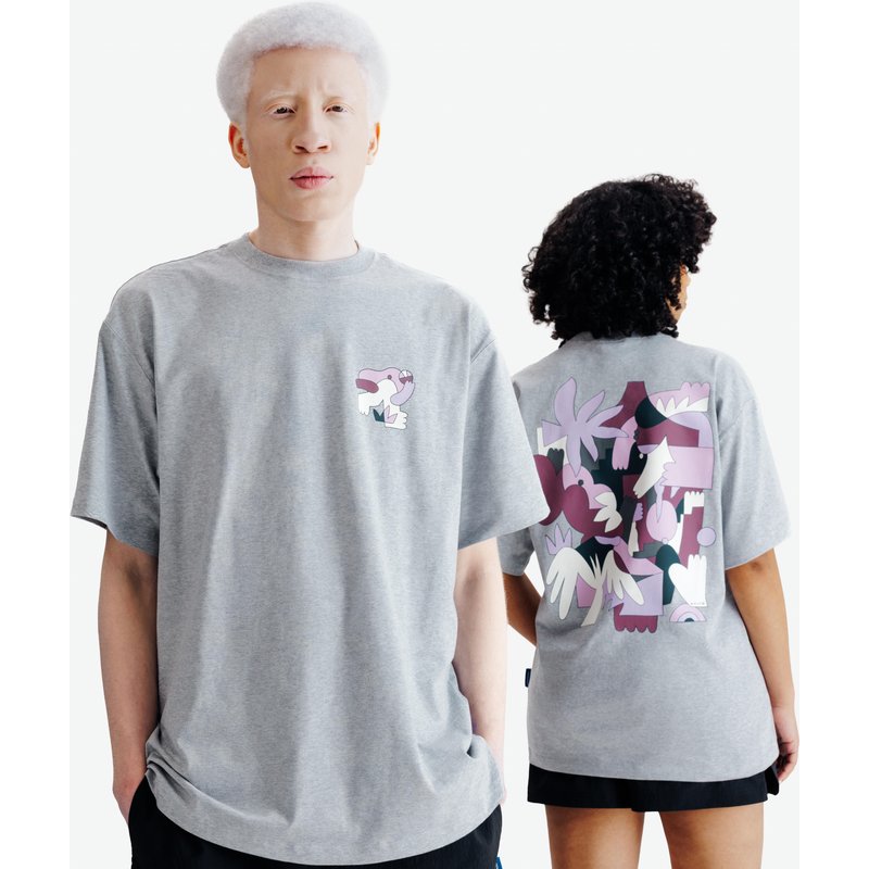 T-Shirt Damen/Herren Grafik - Elementals grau