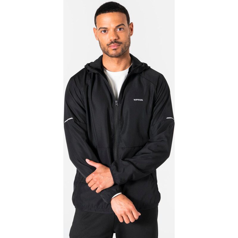 Laufjacke Trailrunning Herren winddicht - Run 100 schwarz