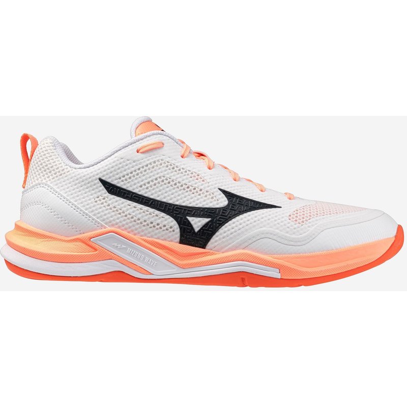 Damen/Herren Handball Hallenschuhe – Wave Stealth PRO Hallenschuhe koralle/weiß