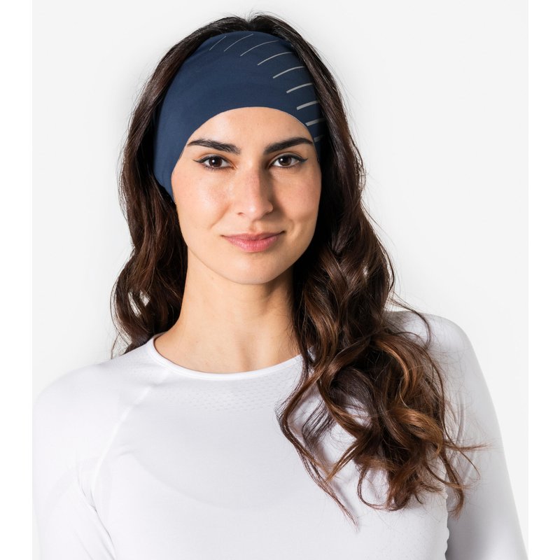 Lauf-Stirnband Kinder atmungsaktiv - Dry+ blau/grau