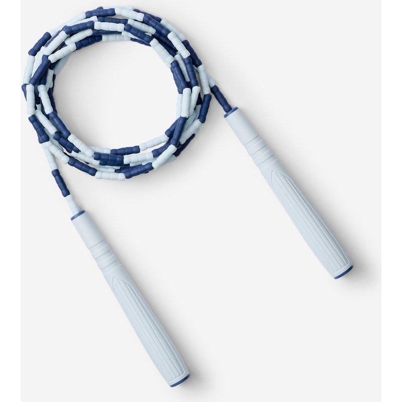 Springseil Perlen verstellbar - grau/blau