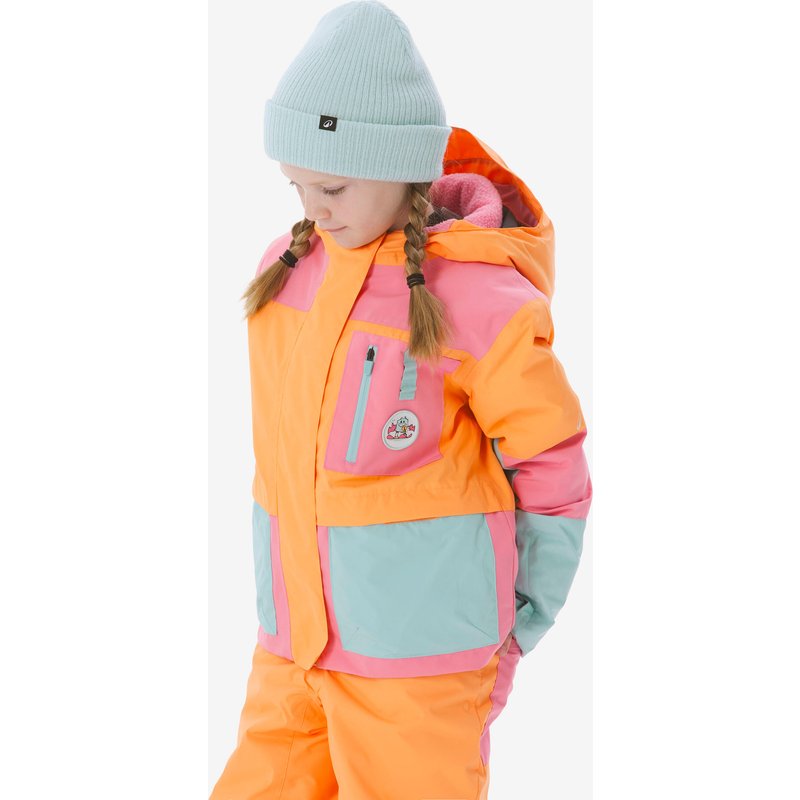 Skijacke Winterjacke Kinder 5–9 Jahre warm wasserdicht - 500 orange/rosa