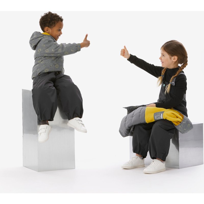 Winterjacke Kinder 2–5 Jahre wasserdicht - 100 grau
