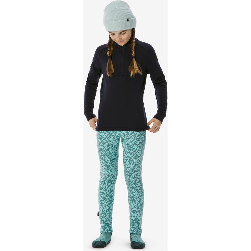 Skiunterwäsche Funktionsshirt Kinder 4–14 Jahre - BL 500 1/2 Zip marineblau