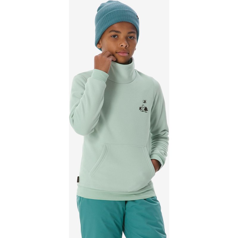 Sweatshirt Ski/Snowboard Kinder 6–14 Jahre - 100 Graph grün
