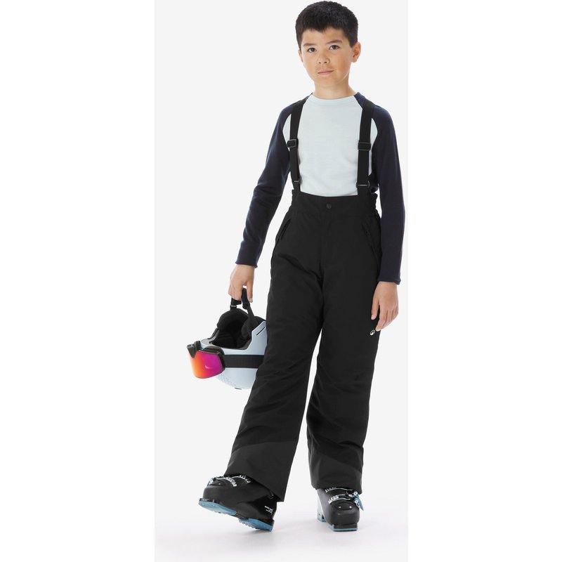 Skihose Kinder 6–14 Jahre warm wasserdicht - PNF 500 schwarz