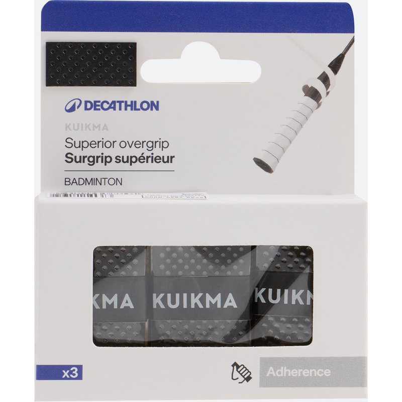 Badminton Griffband Superior Overgrip 3er Pack schwarz