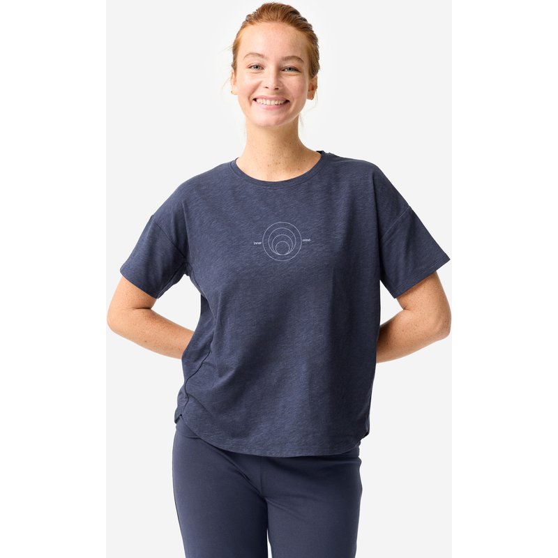 T-Shirt Yoga Damen - dunkelblau