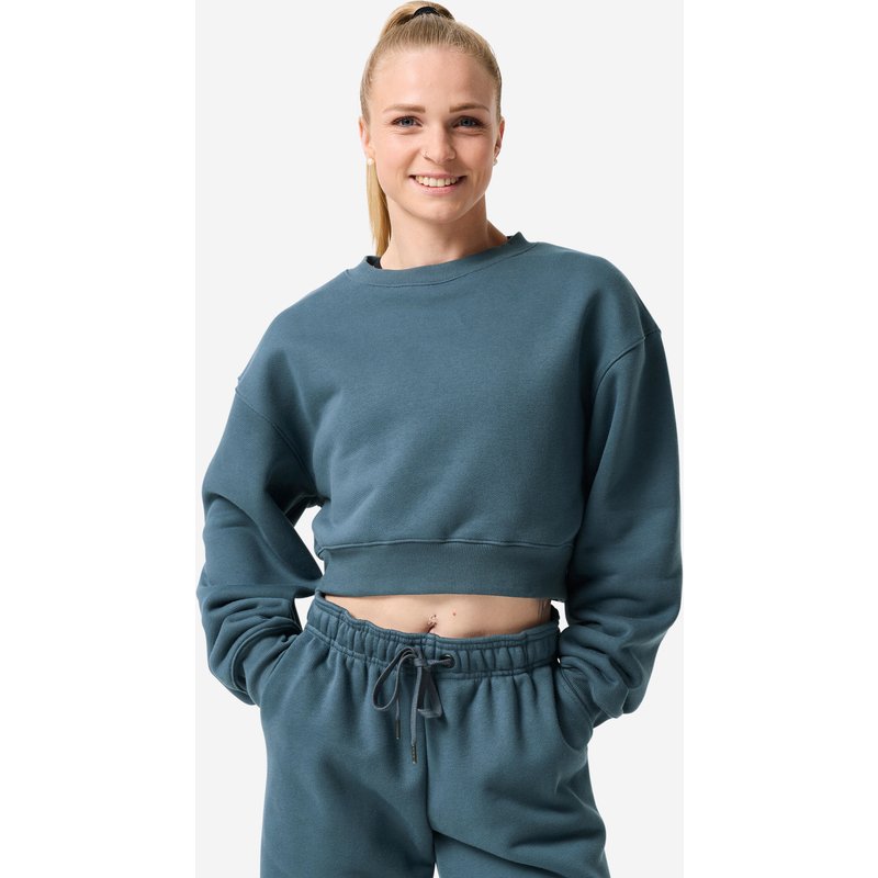 Crop-Sweatshirt Damen - blau