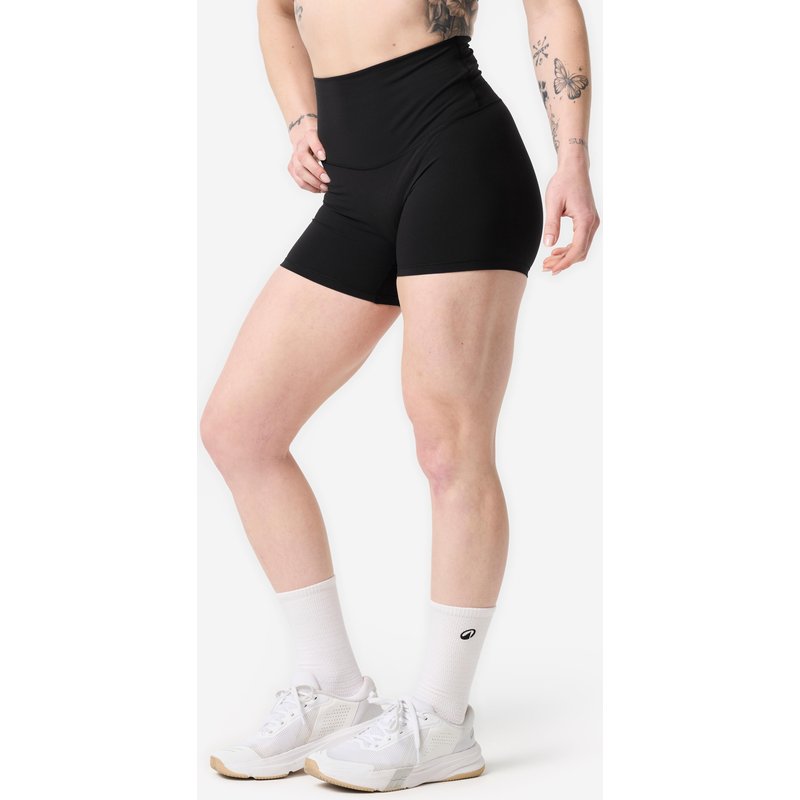 Shorts Damen Crosstraining kurz dehnbar - schwarz