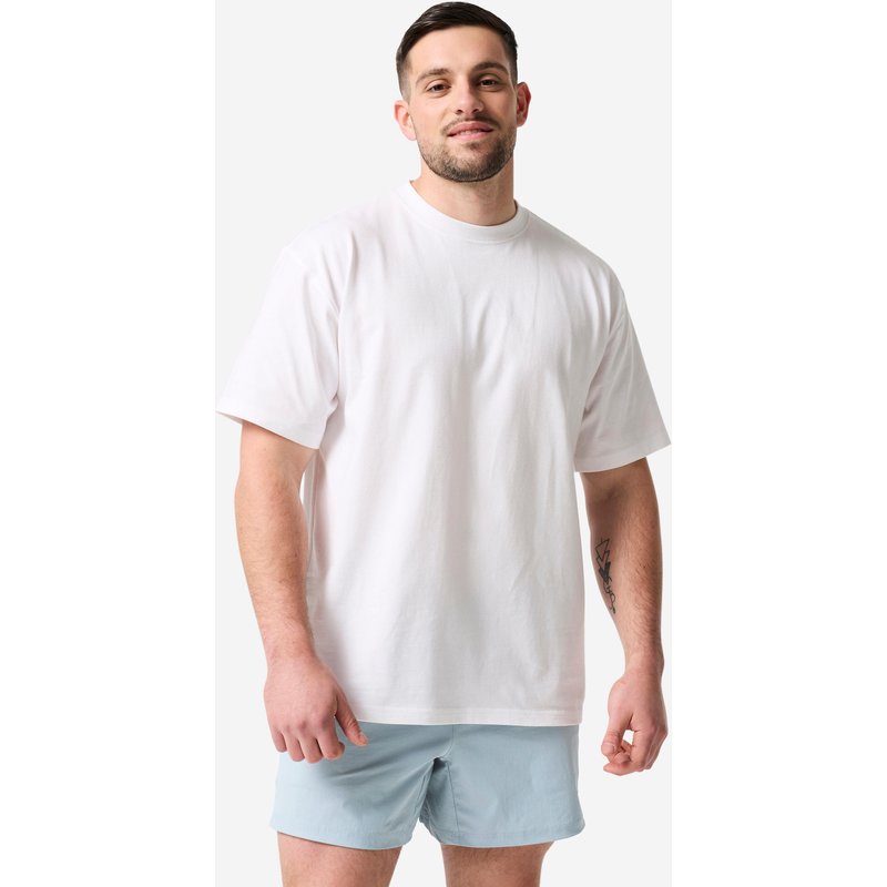 T-Shirt Herren Krafttraining weit - weiß